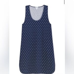 LAKE Pima Tank Gown in Navy Dot
